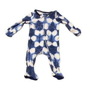 Blue Tie Dye Kids One Piece zip up newborn outfit